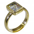 Riyo Multi Gold Plated Rutile Quartz CZ Ring delicate handmade jewelry website G