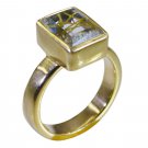 Riyo Multi Gold Plated Rutile Quartz CZ Ring delightful handmade jewelry website