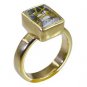 Riyo Multi Gold Plated Rutile Quartz CZ Ring delightful handmade jewelry website