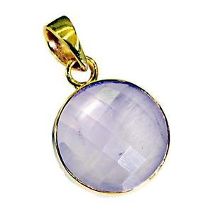 Riyogems Rose Quartz 18 Kt Gold Plated Wave Pendant L 1in Gpproq-68002