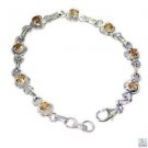 Riyo Citrine Argent Jewellery Hammered Silver Cuff Bracelet L 7.5in Sbracit-1401