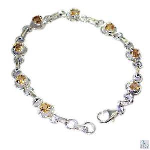 Riyo Citrine Argent Jewellery Hammered Silver Cuff Bracelet L 7.5in Sbracit-1401