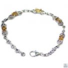 Riyo Citrine Antique Jewelry Hammered Silver Bracelet L 7.5in Sbracit-14017