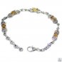Riyo Citrine Antique Jewelry Hammered Silver Bracelet L 7.5in Sbracit-14017