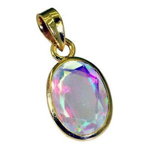 Riyogems Dichroic Glass Gold Plated Fashion Inspirational Pendant L 1.2in Gppdgl