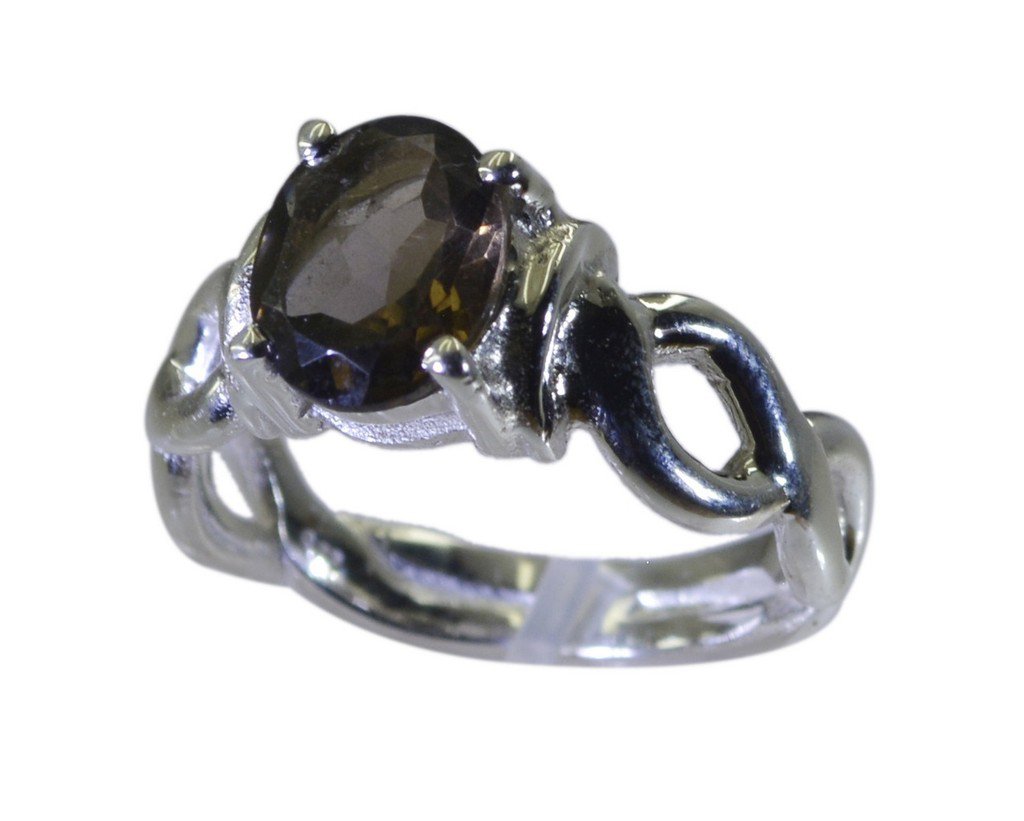 Riyo Brown 925 sterling silver Smoky Quartz Ring fair handmade contemporary SRSQ