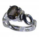 Riyo Brown 925 sterling silver Smoky Quartz Ring fair handmade contemporary SRSQ