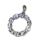 Riyo Blue Topaz Statement Silver Jewellery Pendant Earring Set L 1.5in Spbto-100