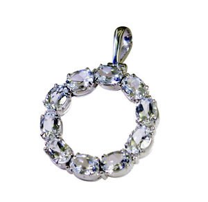 Riyo Blue Topaz Statement Silver Jewellery Pendant Earring Set L 1.5in Spbto-100