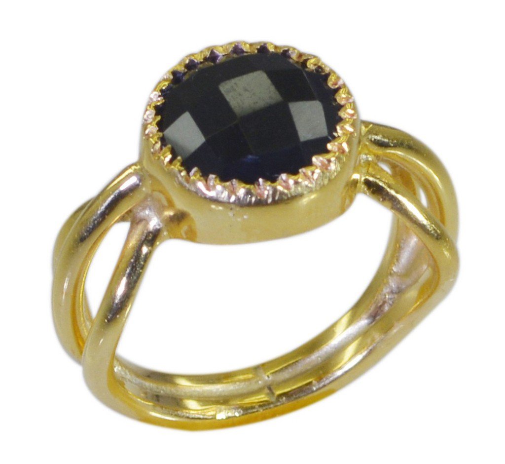Riyo Black Gold Plated Black Oynx Ring alluring cute handmade jewellery GPRBON70