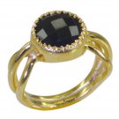 Riyo Black Gold Plated Black Oynx Ring alluring cute handmade jewellery GPRBON70