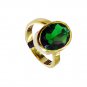 Emerald Cz 18kt Y.G. Plated Aqiq Ring
