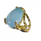Riyo Blue Chalcedony 18k Gold Plating Bridal Rings Sz 5 Gprbch5-8045