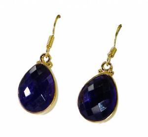 Riyogems Amethyst 18 C Gold Plating Gems Jewellery L 1in Gpeame-2003