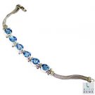 Riyo Blue Topaz Designer Jewellery Silver Wrap Bracelet L 7.5in Sbrabtz-10009