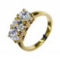 White Cz 18.Kt Y Gold Plated Mourning Ring