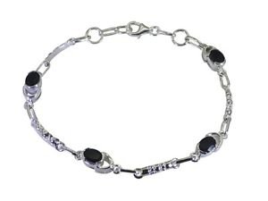 Riyo Black 925 sterling silver Black Oynx Bracelet scenicbonny handmade jeweller