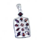 Riyo Garnet India Silver Jewelry Snowflake Pendant L 2in Spgar-26071