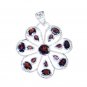Riyo Garnet Indian Jewelry Silver Star Pendants L 2in Spgar-26072