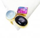 Riyo  Black Onyx 18-Kt Y Gold Plated Mothers Ring Sz 6 Gprmul6-52022