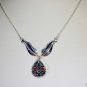 Riyo Gemstone Forest Jewelry Statement Silver Necklace L 16in Snmul-52016