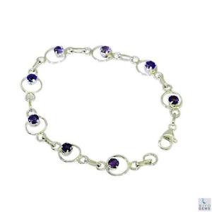 Riyo Amethyst Cheap Jewelry Silver Bracelet Bangle L 7.5in Sbraame-2033