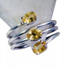 Riyo Citrine Silver Jewellery In India Silver Stack Ring Sz 8 Srcit8-14053