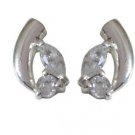 Riyo CZ925 Solid Sterling Silver Innovative Earring L 0.5in Sewhcz-110014