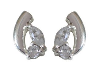 Riyo CZ925 Solid Sterling Silver Innovative Earring L 0.5in Sewhcz-110014