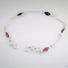 Riyo Garnet Contemporary Silver Wrap Bracelet L 7.5in Sbragar-26044