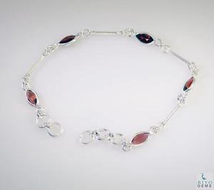Riyo Garnet Contemporary Silver Wrap Bracelet L 7.5in Sbragar-26044