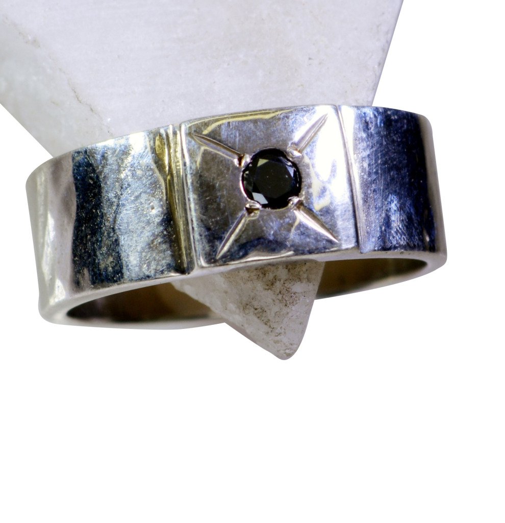 Riyo Black Onyx Fair Trade Silver Jewellery Silver Mothers Ring Sz 8 Srbon8-6011