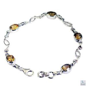 Riyo Citrine Funky Jewellery Chunky Silver Bracelet L 7.5in Sbracit-14006
