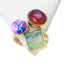 Riyo  Red Onyx Gold Plate Jewellery Mourning Ring Sz 8 Gprmul8-53011