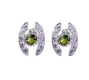 Riyo Peridot Silver Antique Jewelry Gift Earring L 0.5in Seper-58067