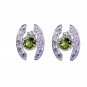 Riyo Peridot Silver Antique Jewelry Gift Earring L 0.5in Seper-58067