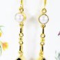 Riyogems Pearl Black Onyx Gold Plated Wholesale Spring Hoop Earrings L 1.5in Gpe
