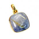 Riyogems Rutile Quartz 18kt Y Gold Fashion Geometric Pendant L 1.5in Gppruq-7002