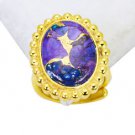 Riyo Turquoise 18 Ct Y.G. Plated Sovereign Ring Sz 5 Gprtur5-82085