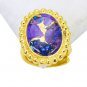 Riyo Turquoise 18 Ct Y.G. Plated Sovereign Ring Sz 5 Gprtur5-82085