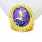 Riyo Turquoise 18 Ct Y.G. Plated Sovereign Ring Sz 5 Gprtur5-82085