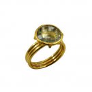 Riyo A Green Amethyst  18kt Gold Plated Genuine Ring Gprgam70-28079