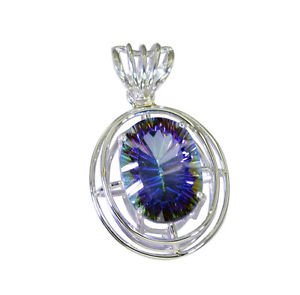 Riyo Blue Mystic Quartz Silver Jewelry Wholesaler Silver Pendant L 2in Spbmq-550