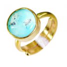 Riyo Turquoise Gold Plated Costume Engagement Ring Sz 5 Gprtur5-82010