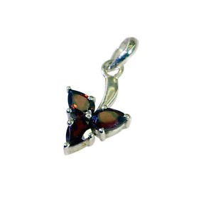 Riyo Garnet Fuse Silver Jewellery Stackable Pendant L 0.7in Spgar-26040