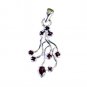 Riyo Garnet Hand Stamped Silver Twist Pendants L 1.5in Spgar-26053
