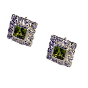 Riyo Peridot Online Silver Jewellery Dangle Earrings L 0.3in Seper-58034
