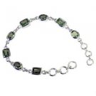 Riyo Peridot Engraved Jewellery Silver Wrap Bracelet L 7.5in Sbraper-58006