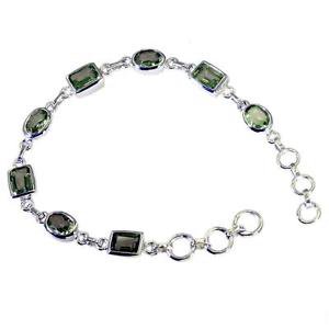 Riyo Peridot Engraved Jewellery Silver Wrap Bracelet L 7.5in Sbraper-58006