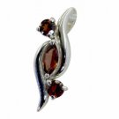 Riyo Red Garnet 925 Solid Sterling Silver Simple Pendant L 0.5in Spgar-26139